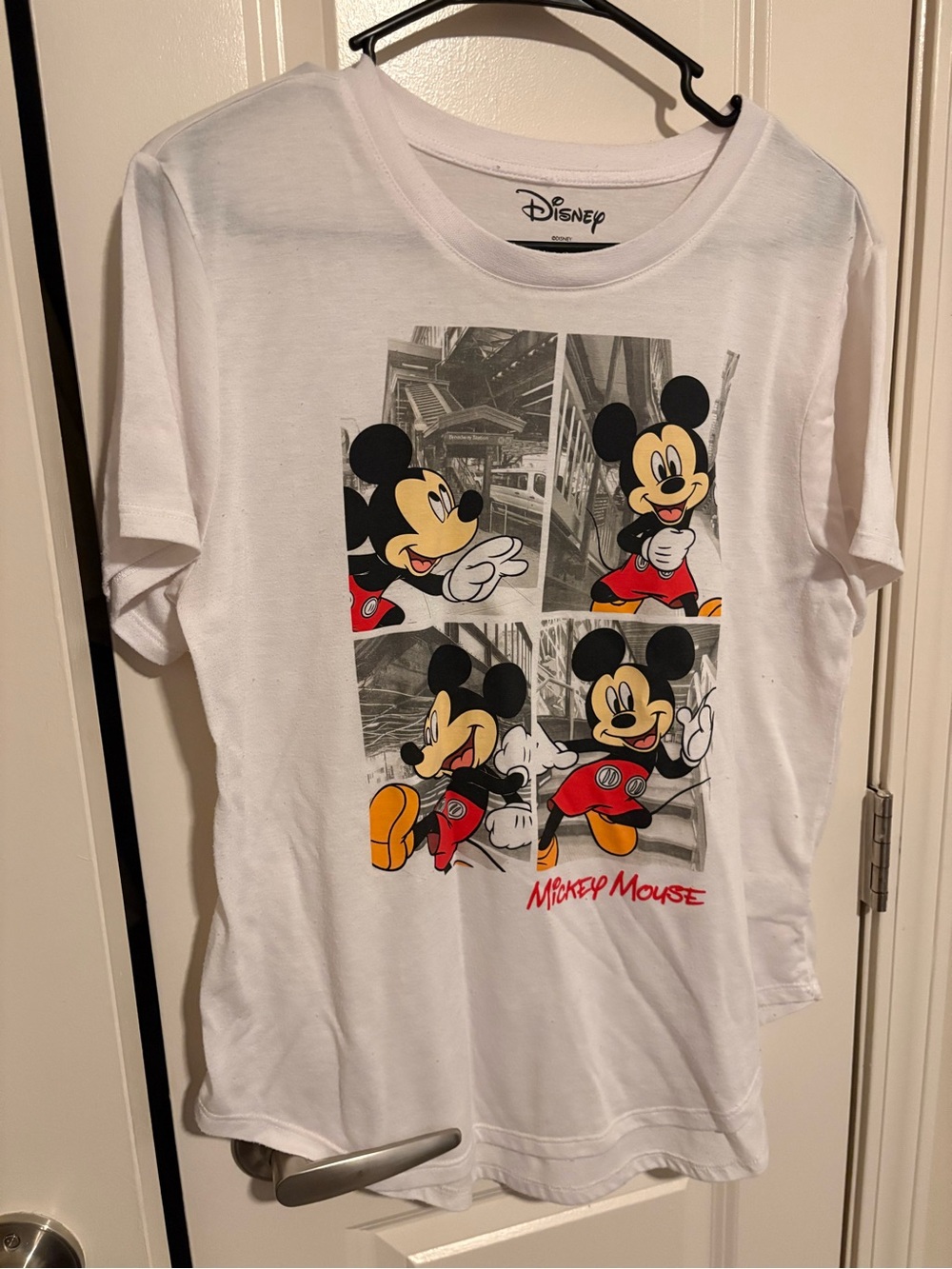 Disney White Graphic T-Shirt with Mickey Print